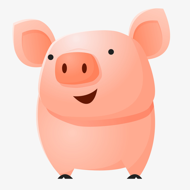 粉色可爱小猪元素