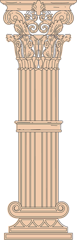 柱子标题手绘卡通素材