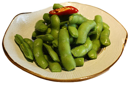 一小盘美味盐水毛豆