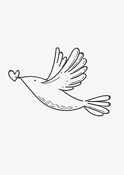 手绘飞鸽传爱(1588x2246)png黄色线条鸽子王冠卡通(41x40)png线描鸽子