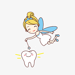 psdpng卡通牙齿和小仙子素材pngpng花仙子pngpng可爱的卡通小精灵png