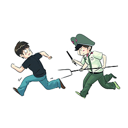 被警察追着跑的小偷