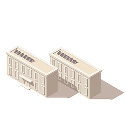 卡通经典俯视建筑图示装饰设计