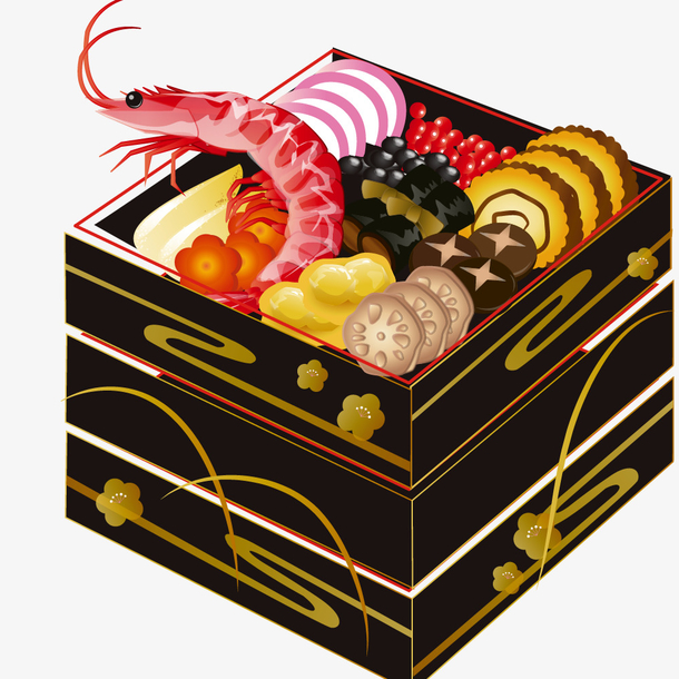 卡通美食装饰插画设计便当