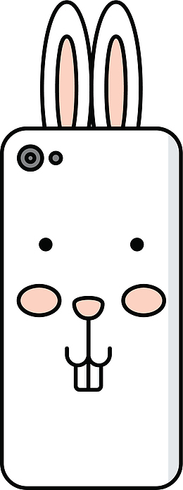 兔子耳朵矢量少女手机壳