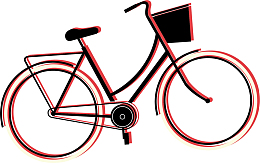 矢量图创意红色单车
