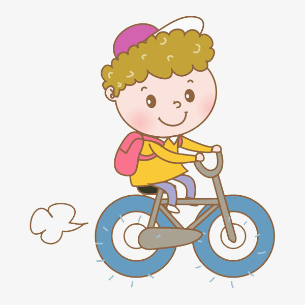 卡通骑车的男孩png图