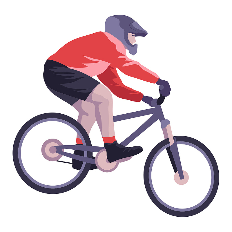 自行车大赛比赛运动员人物插画