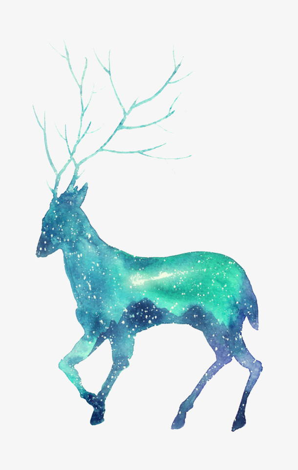炫彩麋鹿素材免费下载_觅元素