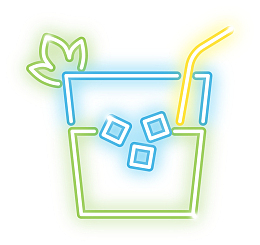 彩色梦幻霓虹灯鸡尾酒