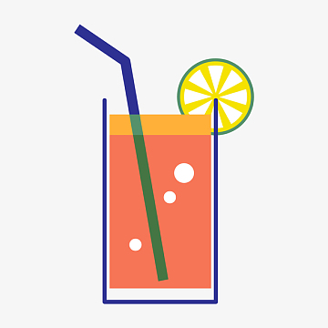 彩色圆柱饮料元素