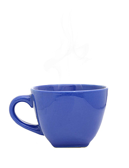 蓝色茶杯热茶