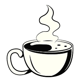 手绘黑色简约茶杯