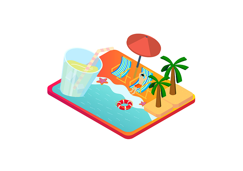 炎热夏日沙滩海边避暑蜜月度假2