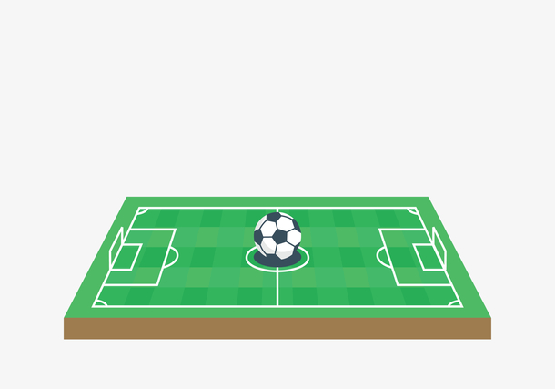一个绿色立体足球场