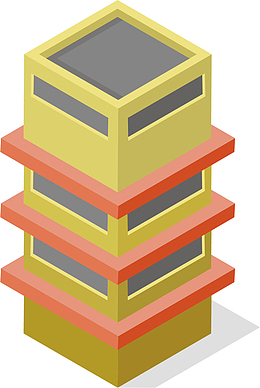 矢量图2.5D立体房子