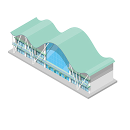 淡蓝色高级矢量建筑
