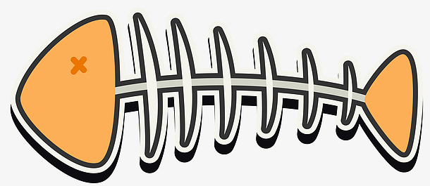 卡通鱼骨图片_卡通鱼骨素材_觅元素