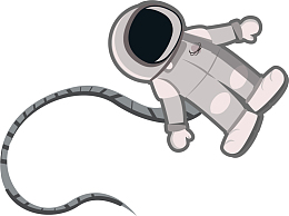 灰色卡通立体宇航员