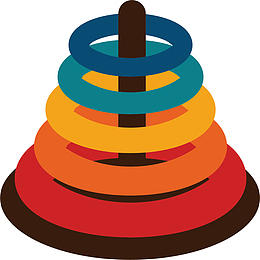 彩色立体叠叠圈玩具