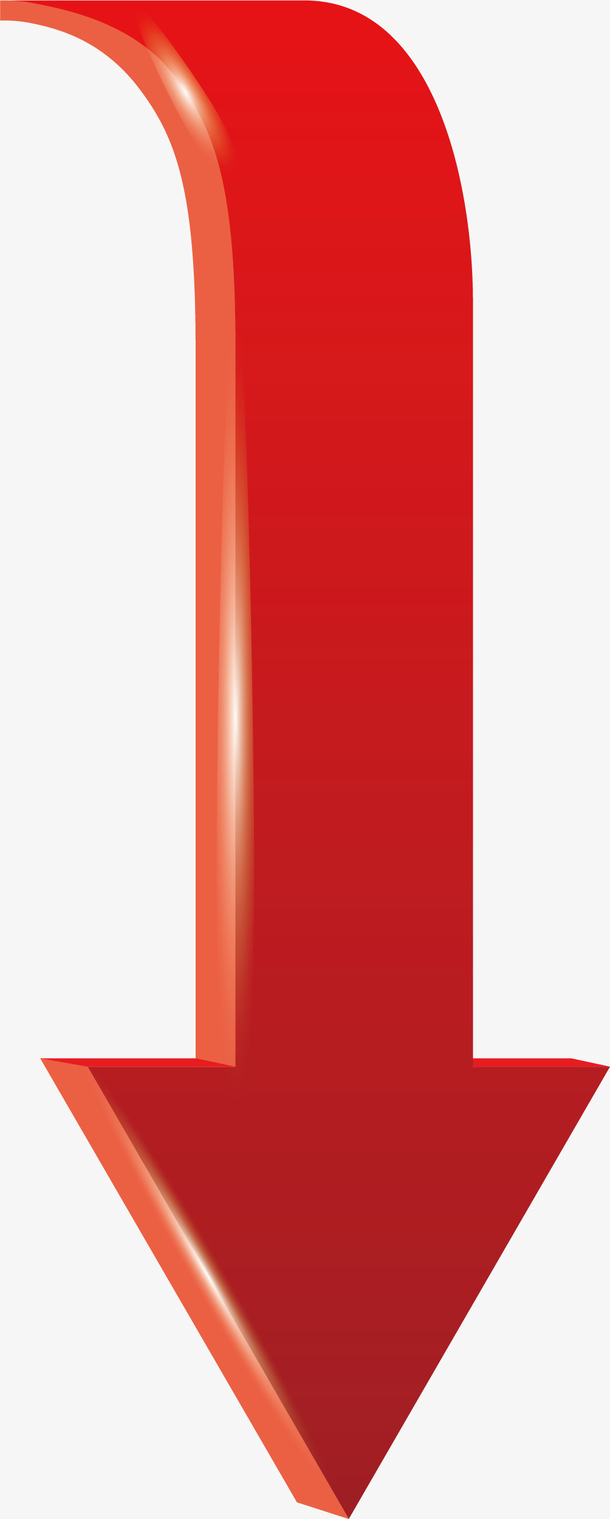 创意立体红色向下箭头矢量素材