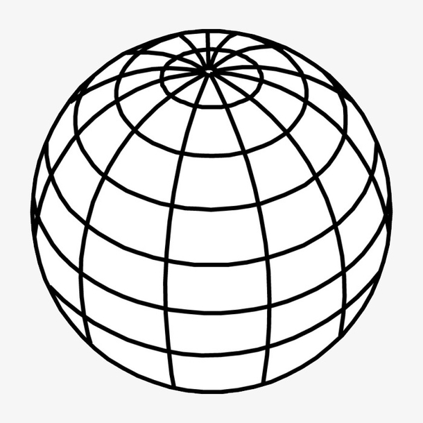 超黑立体风格地球经纬线装饰矢量