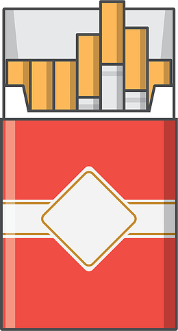 红色盒子矢量卡通香烟