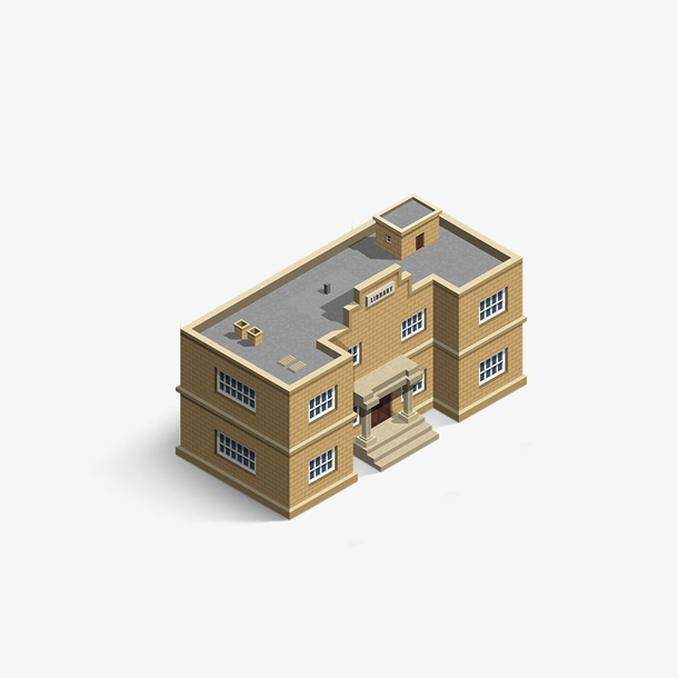 手绘立体一栋楼房