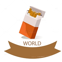 卡通盒子里的香烟标签设计