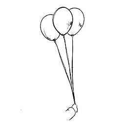 手拿气球简笔画