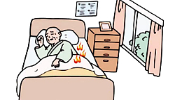 卡通电热毯取暖漫画