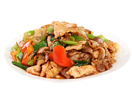 家常菜美食青椒炒肉丝