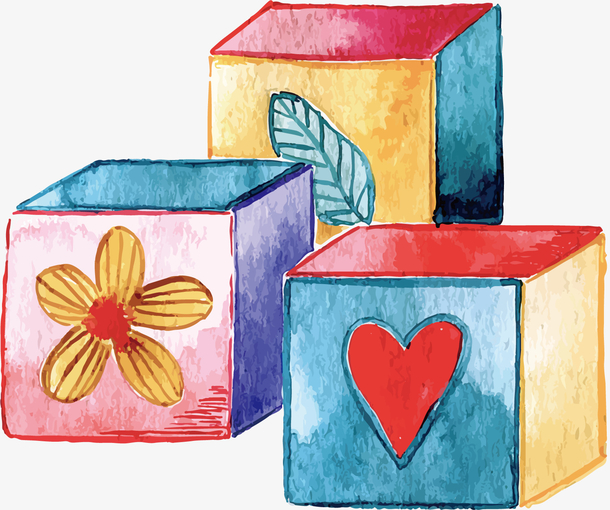 手绘积木矢量图下载