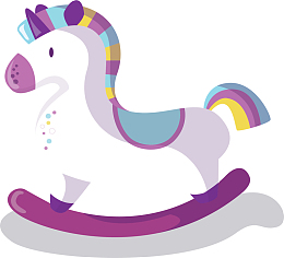 白色可爱玩具木马