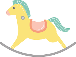 卡通黄色玩具木马