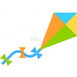 彩色风筝卡通插画