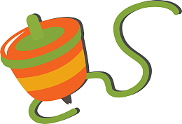 橙色卡通玩具陀螺