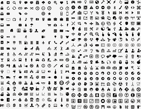 精美的黑色生活实用符号图标矢量