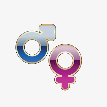 卡通金边性别男女符号免抠