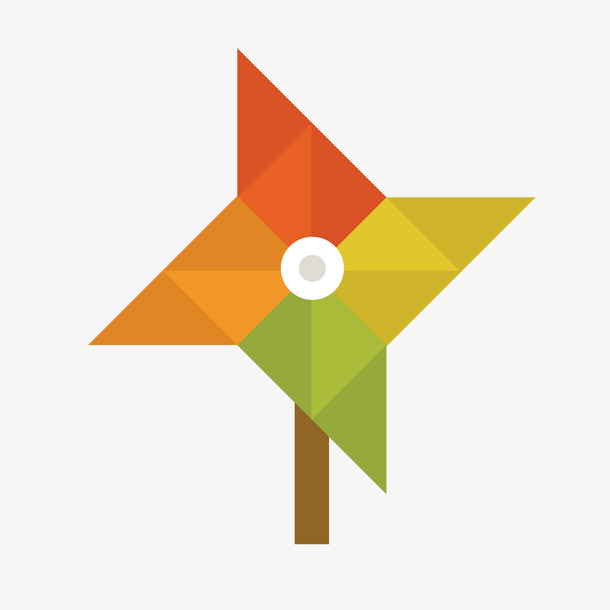 扁平化纸风车矢量图下载