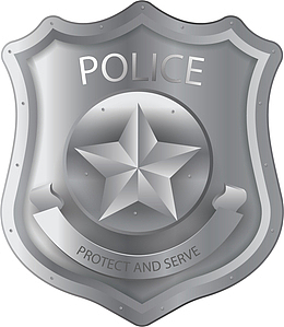 银灰色警察标志徽章