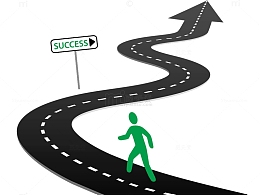 手绘马路箭头指路牌