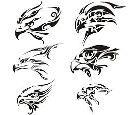 矢量线描美国鹰鹰头
