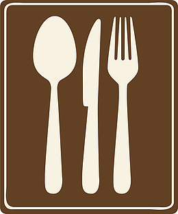 咖啡色餐具标志