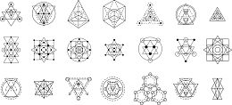 黑色精致纹身刺青图案矢量图