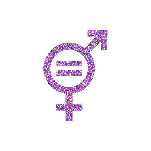 卡通紫色性别男女平等标志PNG