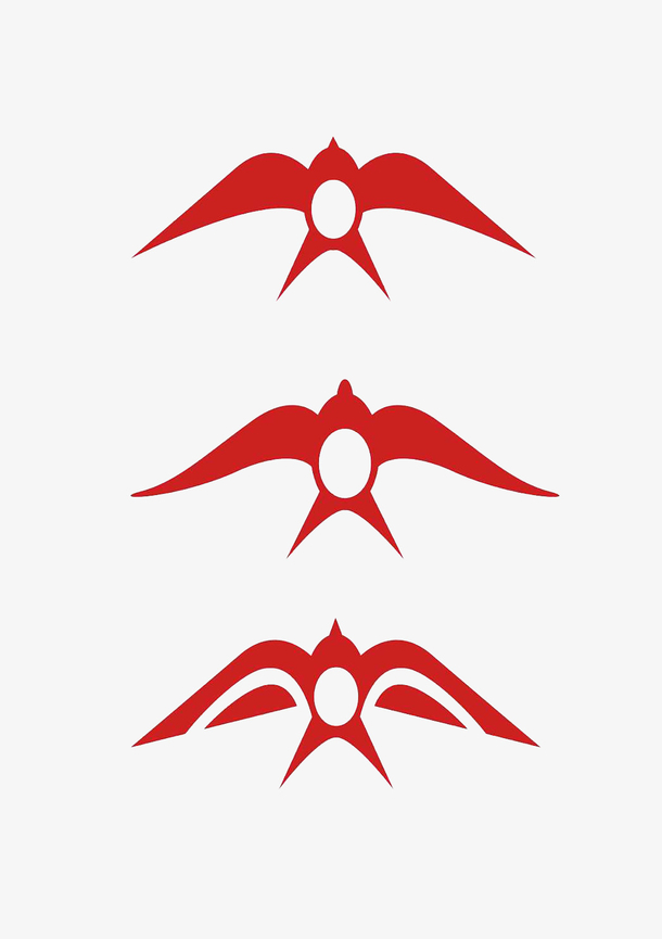 三只红色的燕子图案标志