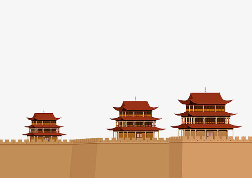 中国特色中国长城(670x474)png手绘古典卡通中国风素材(272x408)png