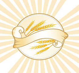 装饰黄褐色麦穗logo