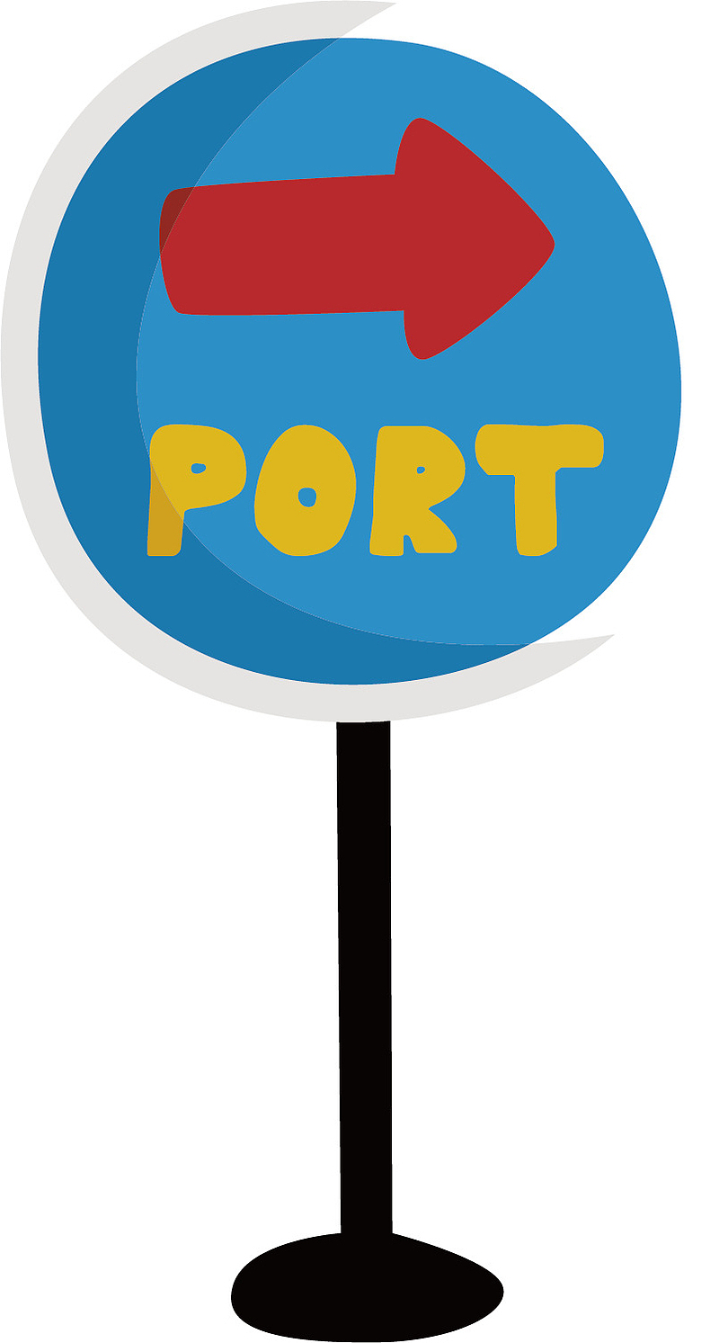 矢量图港口指路标志